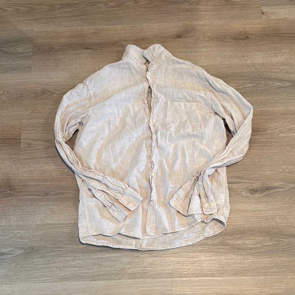 H&M Beige Button-Up Shirt